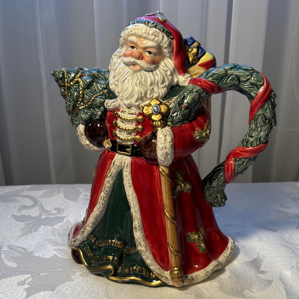 Beautiful Vintage Santa Pitcher Festive and Decorative